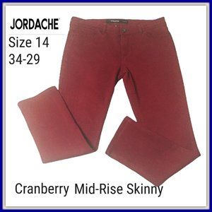 JORDACHE Cranberry Skinny Women's Jean Size 14
